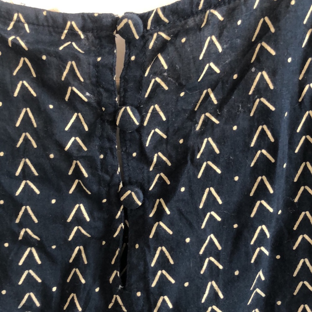 Navy Patterned Mata Traders Top Size M - Picture 5 of 5